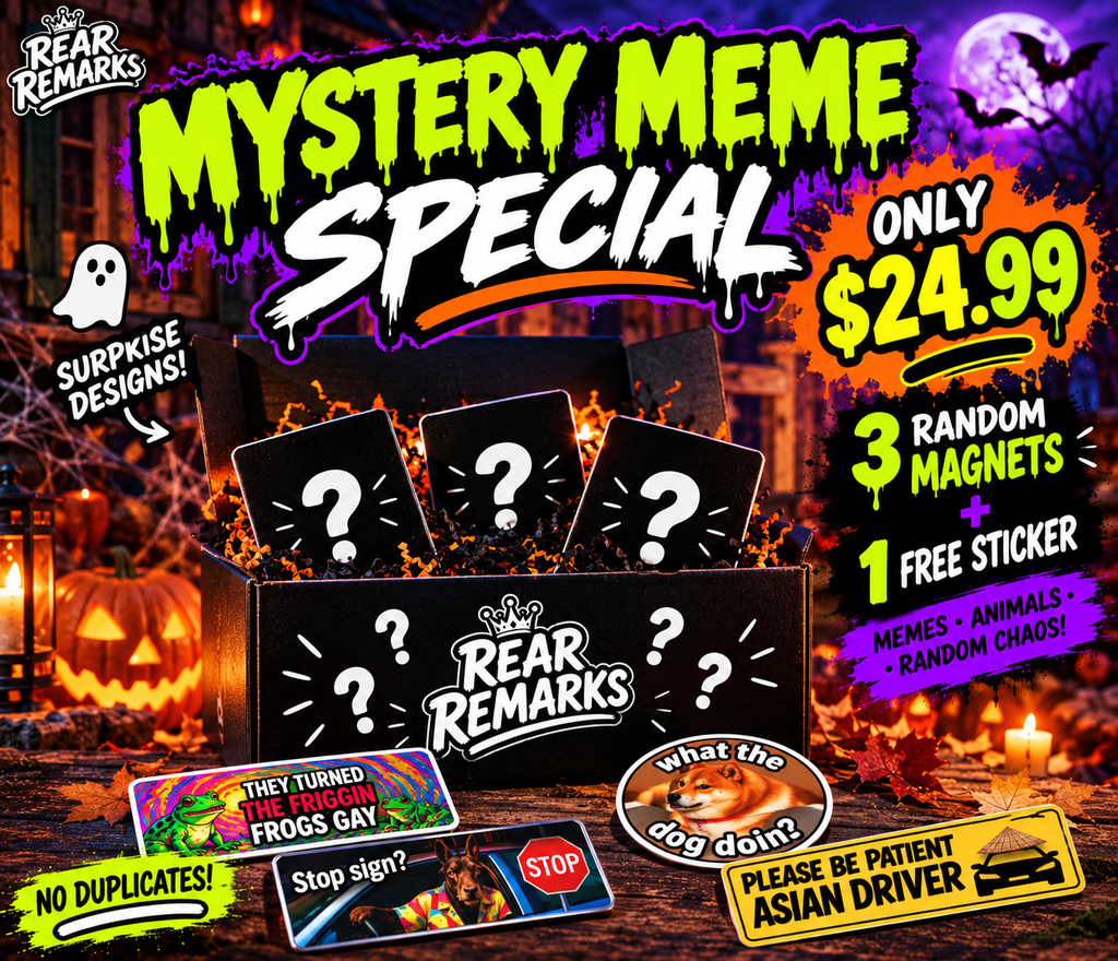 Mystery Meme Special Halloween bundle $24.99 three random magnets and free yellow sticker